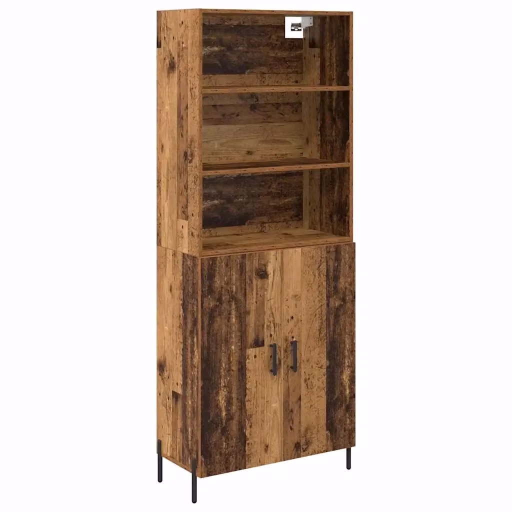 Credenza Buffet Armadio Moderno vidaXL in Legno Marrone con Ante a Battente L: 69,5 cm, P: 32,5 cm, H: 180 cm – 2