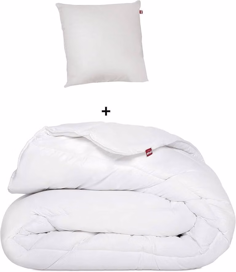 Copertura per letto 140 x 200 cm, reversibile - Cuscini 60 x 60 cm - Set da 2 pezzi - Per letto singolo - Bianco - Supporto confortevole per la testa - Copertura per letto