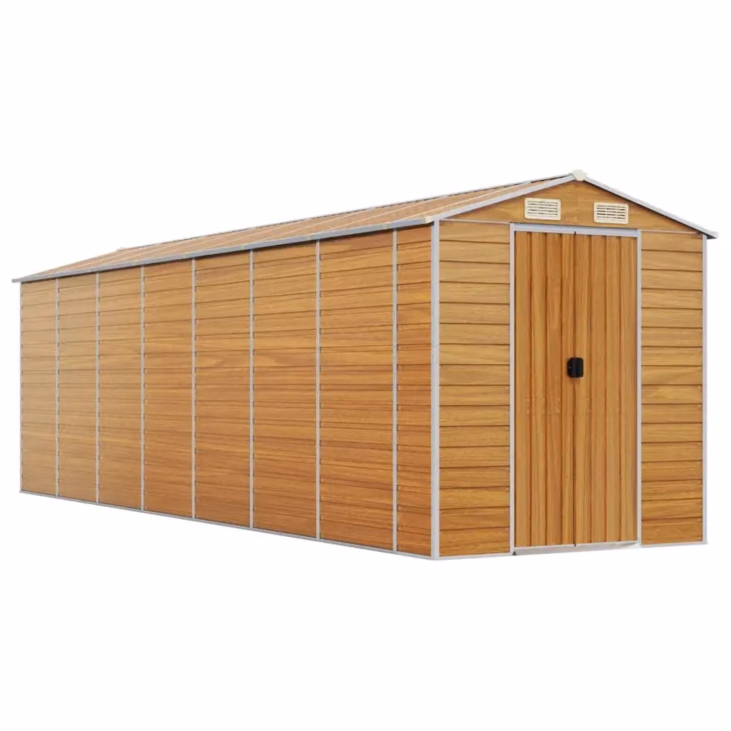 Capanno da giardino Videx in acciaio zincato marrone chiaro L: 640 cm, P: 191 cm, H: 198 cm – 2