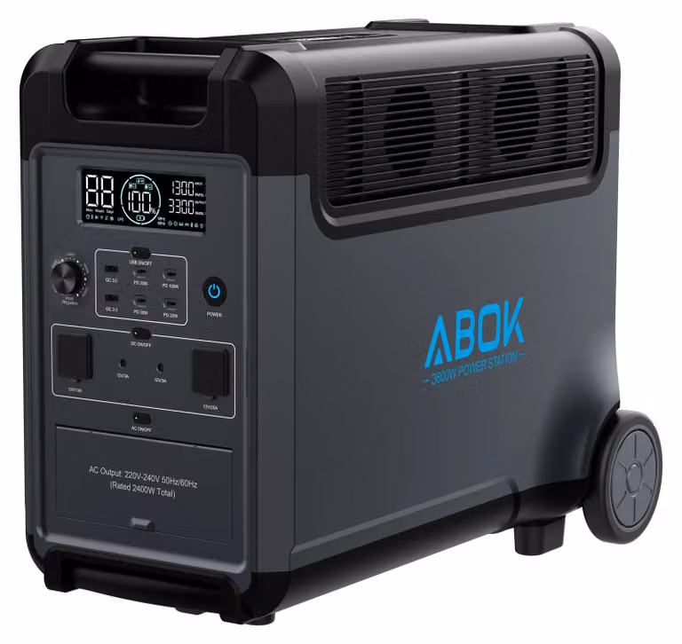 Ark3600 Powerstation - Centrale elettrica portatile, generatore solare - 3600 W, batteria LiFePO4 da 3840 Wh, presa di corrente europea, ideale per campeggio, attività all'aperto e come fonte di energia di emergenza domestica