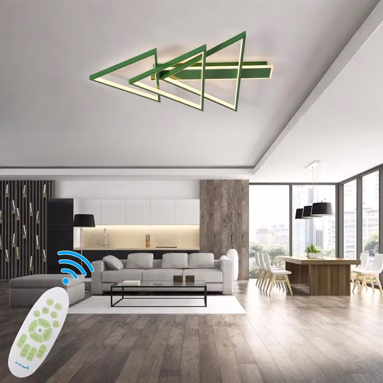 Lampada a soffitto LED da design, 102W, dimmerabile, moderna, verde, diametro 114 cm