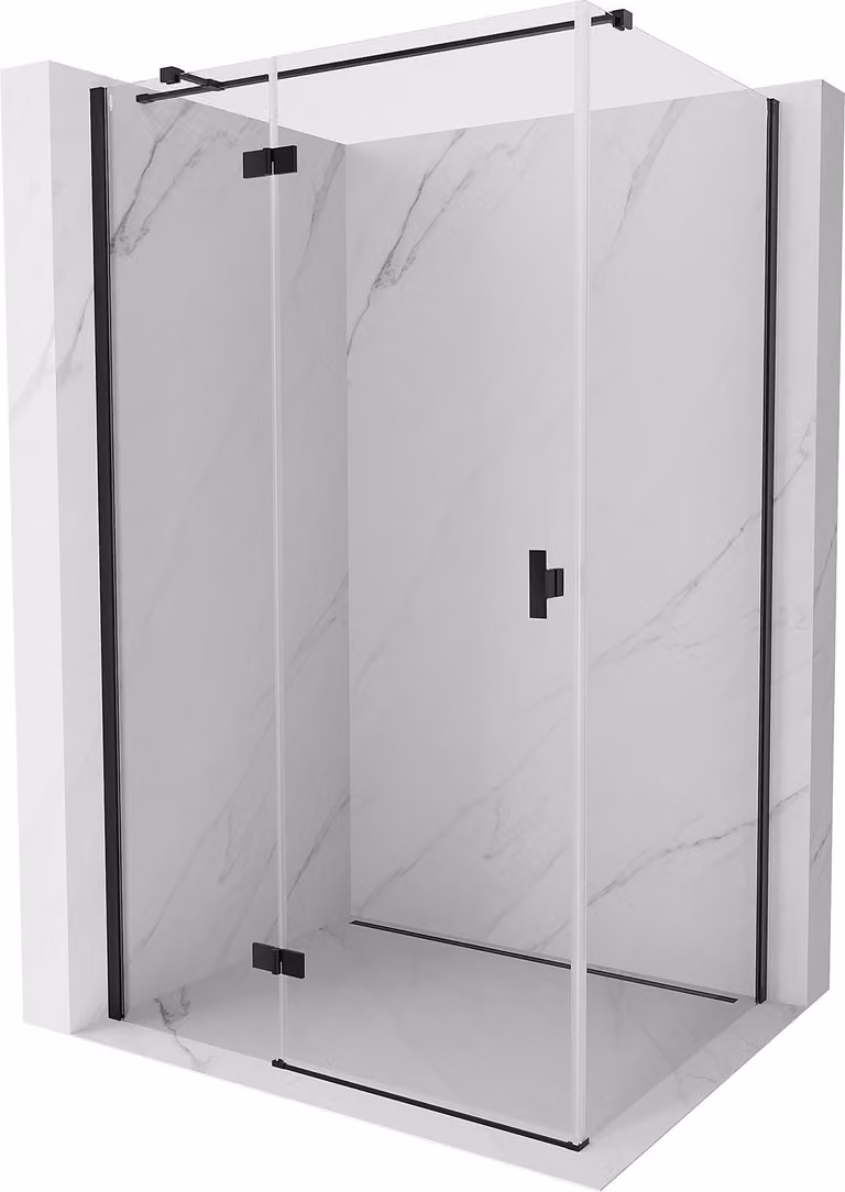 Mexen Mist-H T cabina doccia girevole sinistra 80 x 120 cm, trasparente, nero - 8A5T-080-120-70-00-L