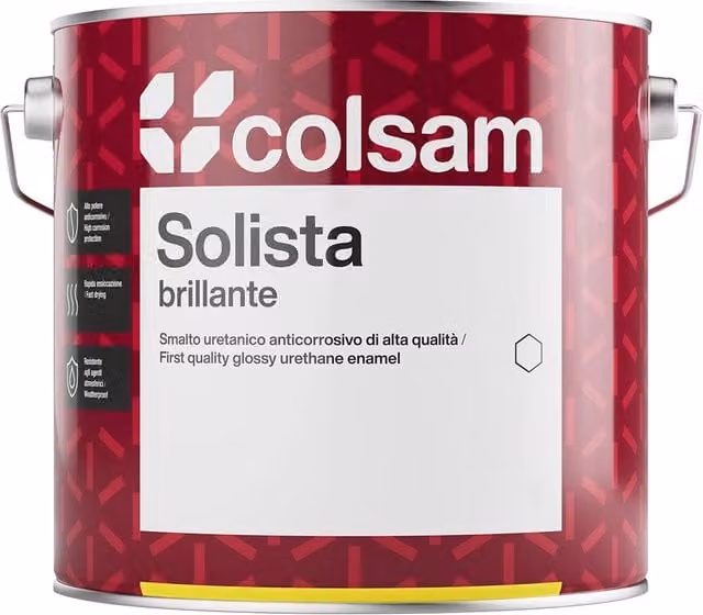 Set di 6 confezioni di Smalto Sintetico Brillante Solista Colorificio Sammarinese, Colore Turchese, 0,75 l per confezione
