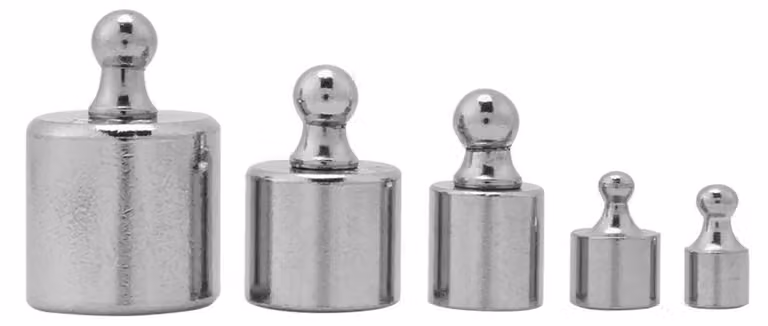 Set di pesi di calibrazione, 5 pezzi – 1g, 2g, 5g, 10g, 20g – per bilance digitali