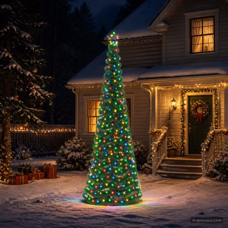 vidaXL Albero di Natale a LED in tinsel con picchetto EKENAS 250 cm