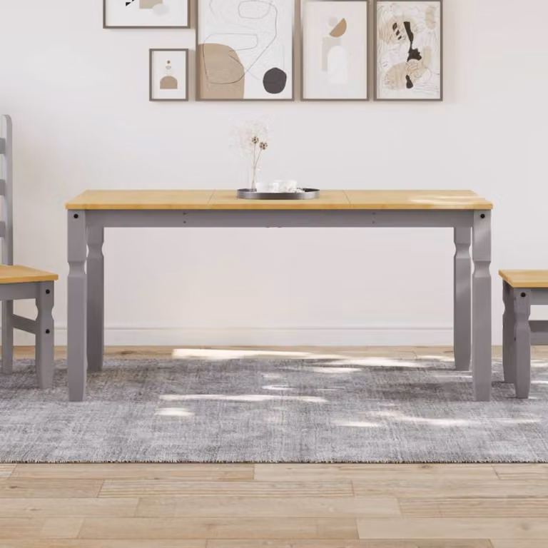 Maison Exclusive - Tavolo da pranzo , grigio, 160x80x75 cm, in legno massello di pino
