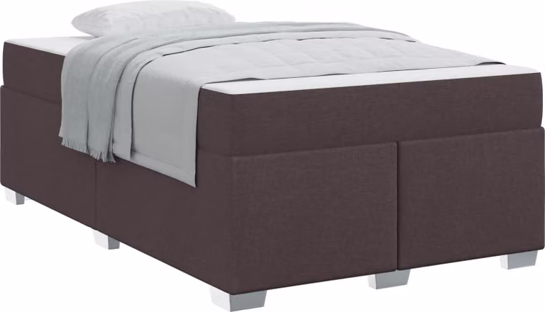 Struttura del letto Marrone Scuro 120 x 190 cm Tessuto