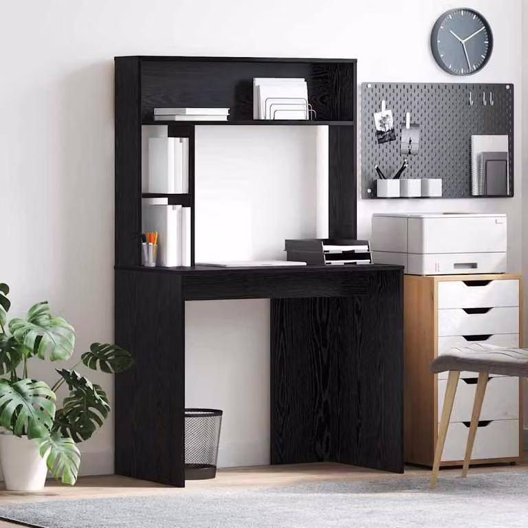 Maison Exclusive - Scrivania, finitura effetto legno noce nero, 91 x 50 x 149 cm