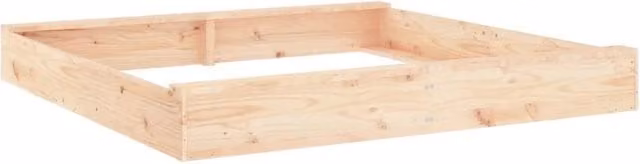 Sabbiera per bambini con posti a sedere in legno di pino massello marrone e beige per area giochi da giardino esterna