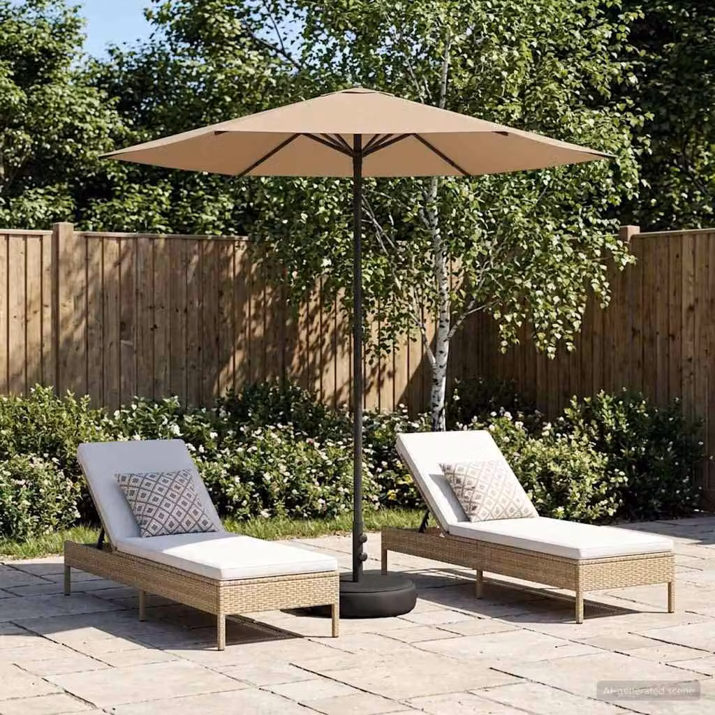 vidaXL Parasole da Giardino con Base Rettangolare in Acciaio e Poliestere, Beige o Grigio, 2,3 x 2,3 m