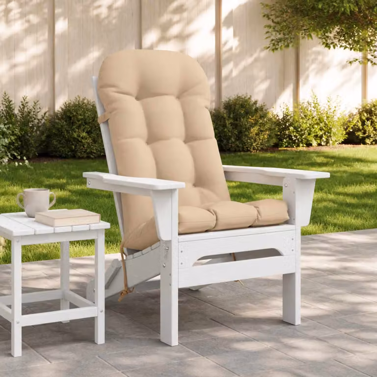 Cuscino per Lounger Sole vidaXL PUTTEN in Poliestere, Beige, L: 112 cm x P: 48 cm x H: 10 cm
