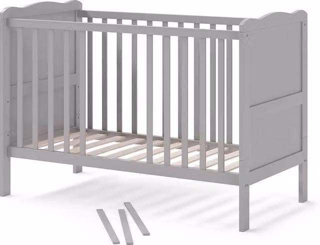 Culla per neonato Tobi Vitalispa Grigio in legno di pino L/P/H: 120 x 60 x 65 cm
