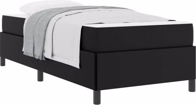 Letto singolo | Letto per adulti | Struttura del letto con materasso Nero 100 x 200 cm Tessuto