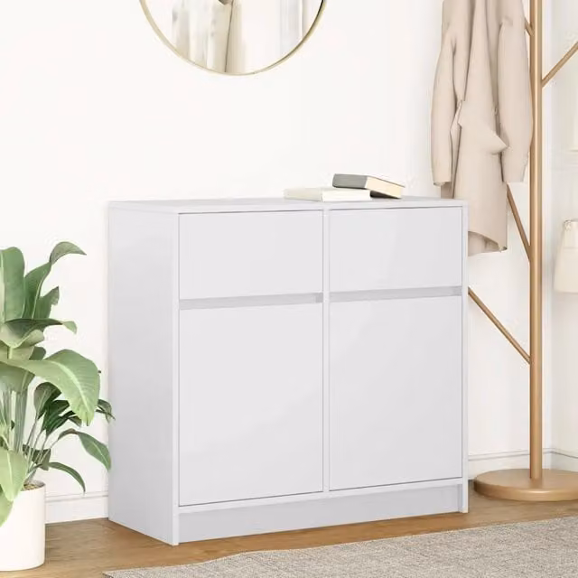 Credenza Buffet Design Mania Bianco in Legno L: 80 cm, P: 34 cm, H: 76 cm