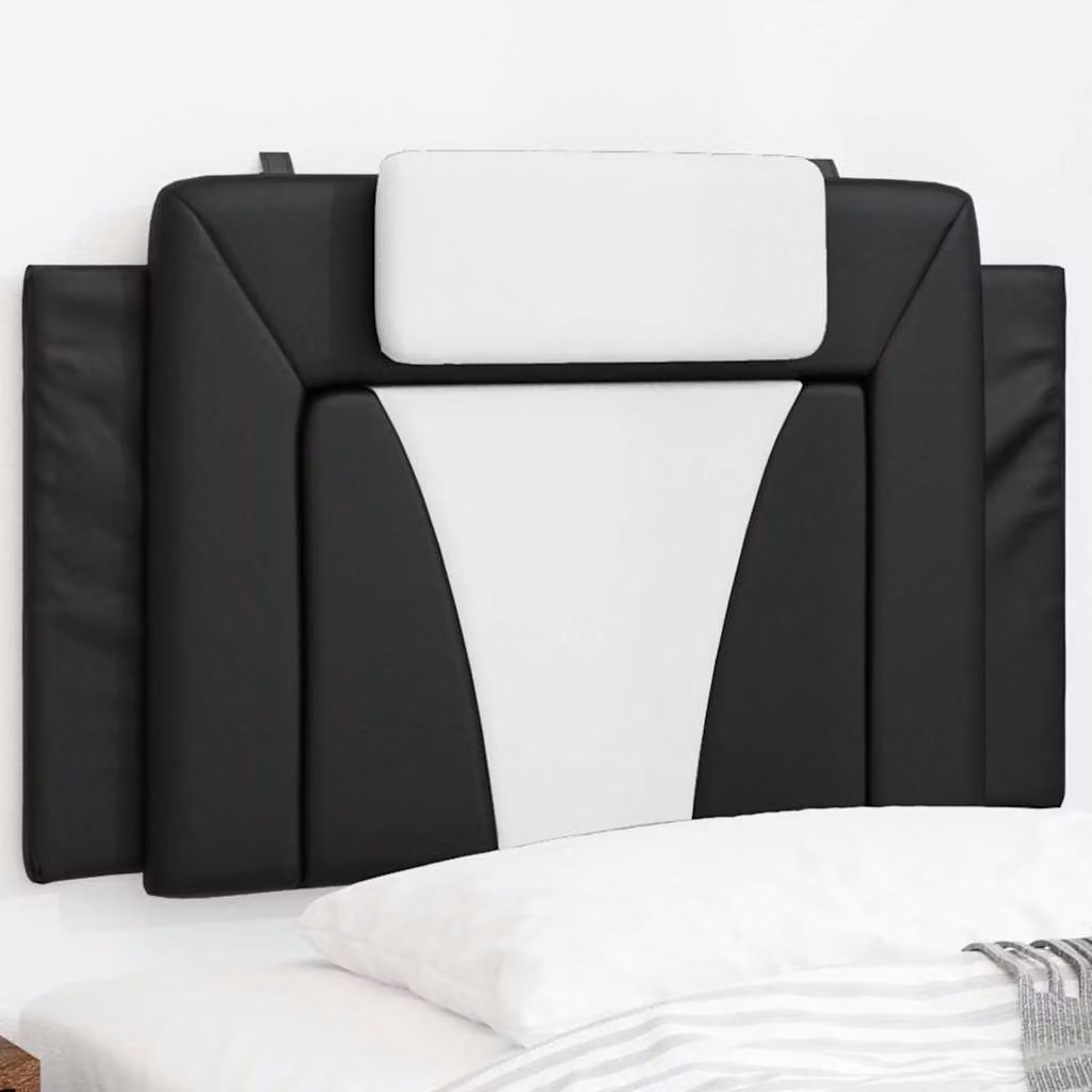 vidaXL Cuscino Testiera Viana in Similpelle Nero e Bianco, Larghezza: 80 cm