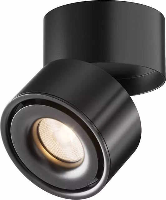 Plafoniera LED Maytoni Yin nera, luce bianca calda 3000K, 15W, dimmerabile, design rotondo minimalista – 1