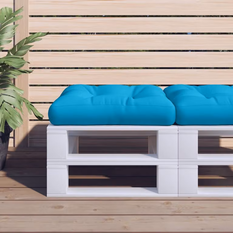 Cuscino per Pallet vidaXL Blu in Poliestere, L/P/H: 60 x 60 x 12 cm