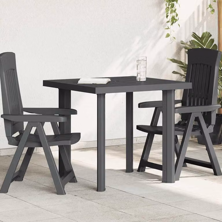 Maison Exclusive - Tavolo da giardino antracite 80x75x72 cm in plastica