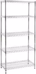 Scaffale arredo LUX in metallo color argento cromo lucido L: 75 cm, H: 160 cm