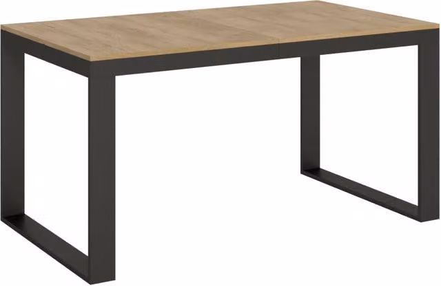 Tavolo da pranzo allungabile moderno GIORDANOSHOP in legno di quercia color marrone L: 160-264 cm, P: 90 cm, H: 80 cm