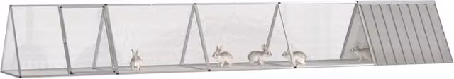 Gabbia per piccoli animali vidaXL in metallo grigio L: 504,5 cm, P: 80,5 cm, H: 71 cm
