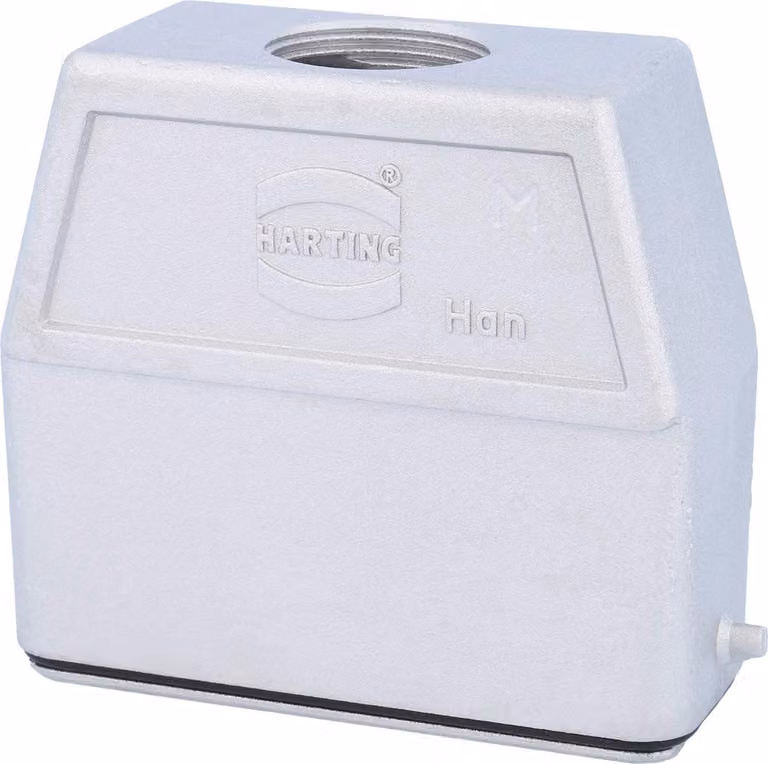 HARTING Han 16A EMC Contenitore tubolare alto, 1xM25 uscita cavo diritta, per 1 staffa (nella parte inferiore) Raccordo EMC M25