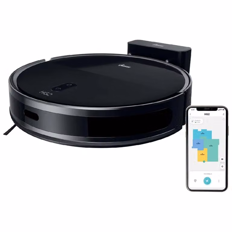 Robot Aspirapolvere Lavapavimenti Hoover HG2 Hydro Turbo Slim Black con Navigazione Laser e Controllo via App WiFi