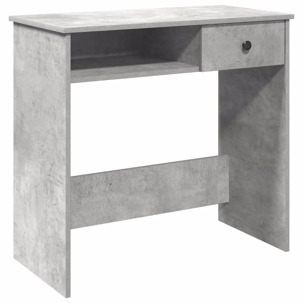 Scrivania moderna in grigio cemento con ampio spazio di stoccaggio