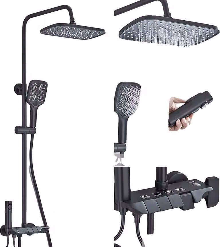 Set doccia digitale, altezza regolabile, installazione semplice, colore nero