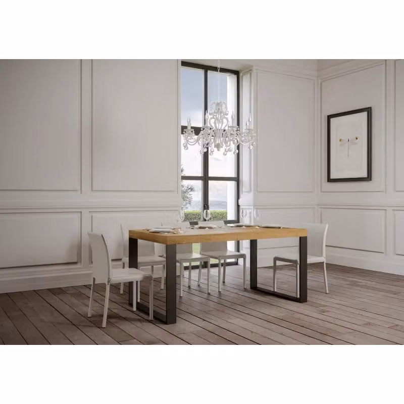Tavolo allungabile Itamoby moderno in legno e metallo, colore quercia e antracite, L: 90 cm, P: 180-440 cm – 2