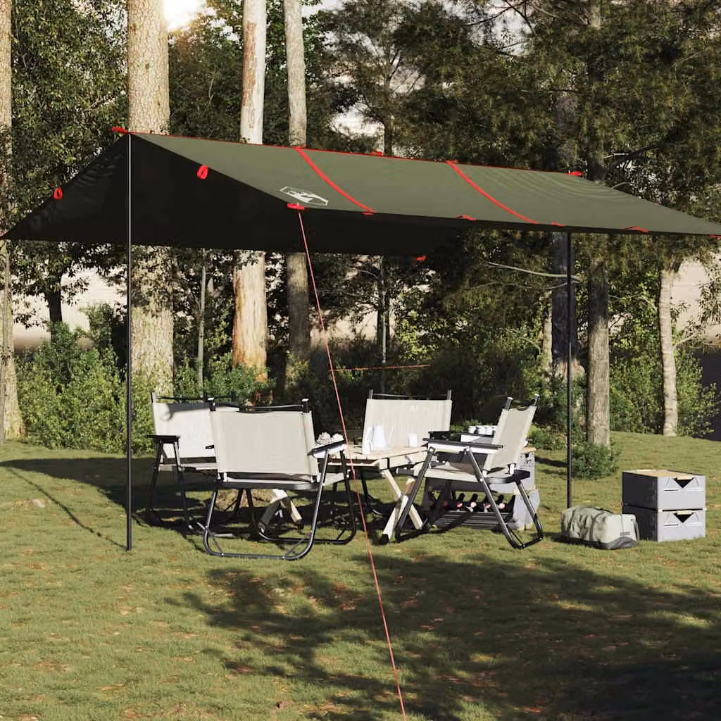 Telone da campeggio impermeabile vidaXL in poliestere, Verde Oliva, 451 x 420 cm
