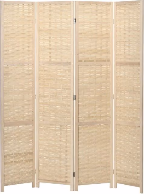 Paravento Pieghevole XYLO a 4 Ante in Legno di Bamboo Marrone Salvaspazio Altezza: 169,5 cm