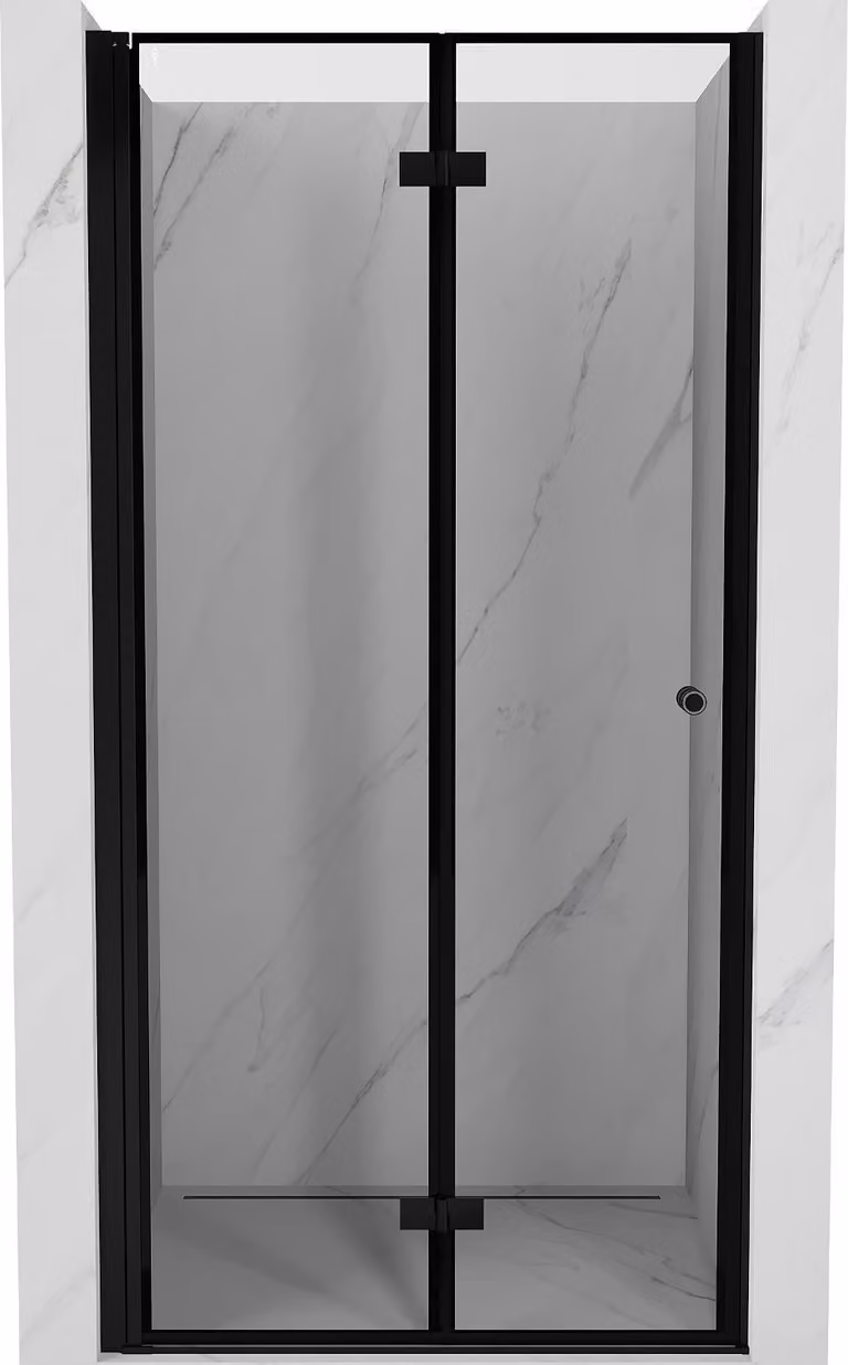 Mexen Mist-F porta doccia pieghevole sinistra 90 cm, cornice nera, nero - 8A6-090-000-70-70-L