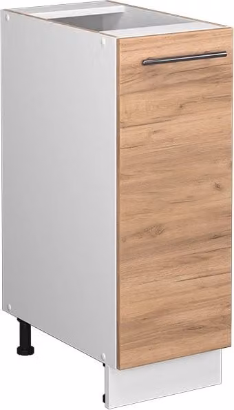 Armadio dispensa alto Fame-Line Vicco con ante a battente, Rovere dorato/Bianco, L: 30 cm, H: 82 cm, P: 51,6 cm
