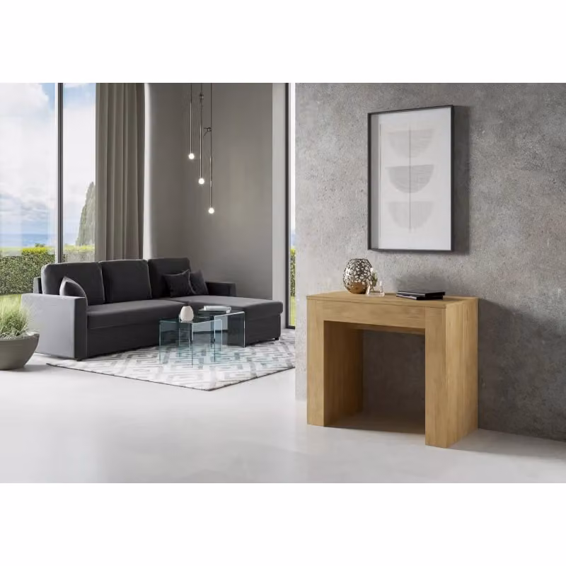 Consolle allungabile Itamoby Extra in finitura Quercia Natura, L/P/H: 90 x 49 x 307 cm – 2