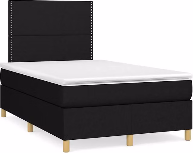 Letto Ibrido vidaXL con Struttura in Legno di Pino e Materasso Nero e Bianco L/P/H: 120 x 200 cm
