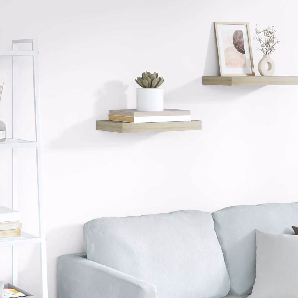 Scaffale a parete vidaXL in MDF e metallo, colore marrone/beige, L 40 cm x P 23,5 cm x H 3,8 cm