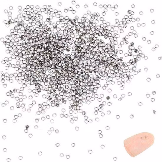- Perline termoretraibili rotonde - Ideali per creare braccialetti fai-da-te - 1,5 mm - Acciaio inossidabile - Perline per gioielli - Argento/nero - Adatte per lavori creativi