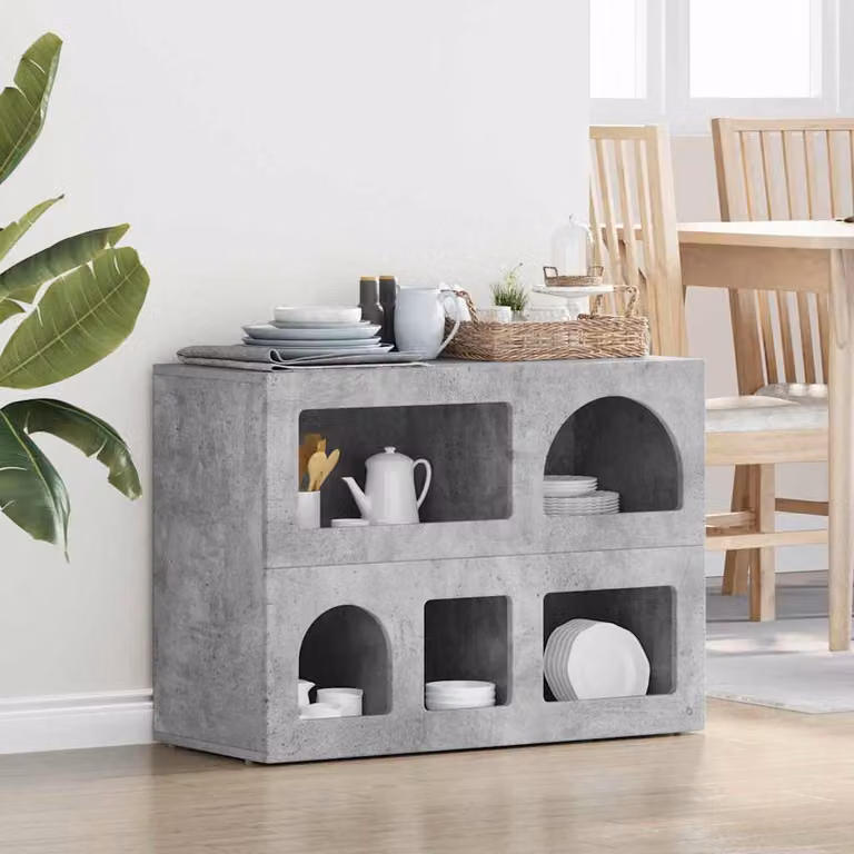 Credenza moderna vidaXL ELST in grigio cemento L 80.5 cm x P 35 cm x H 59 cm
