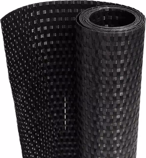 Paravento da balcone nero in polyrattan L: 100 cm, H: 90 cm
