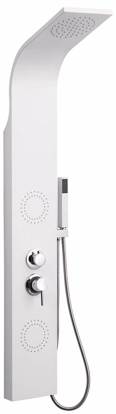 Colonna idromassaggio Santorini, alluminio, bianca, 140 cm