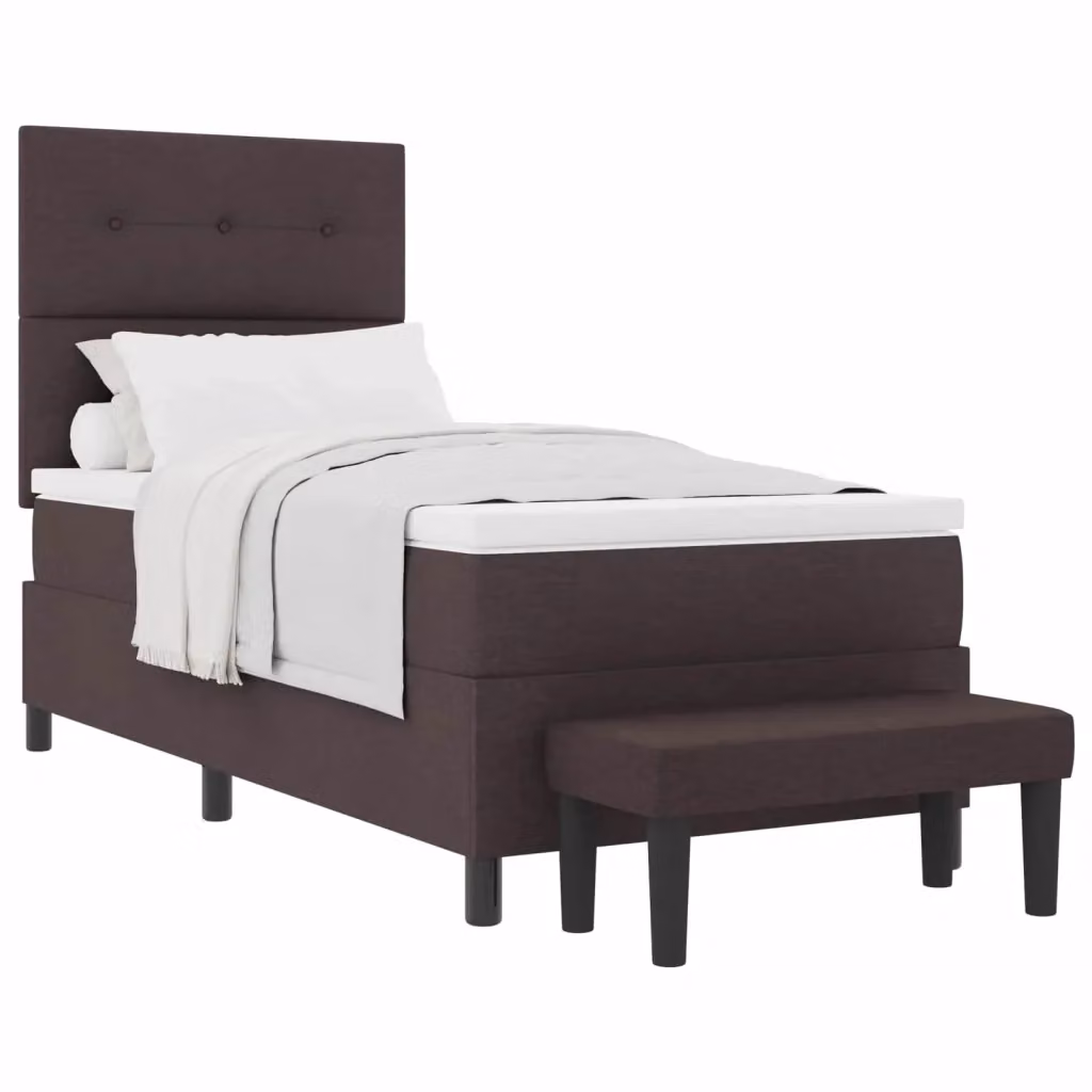 Letto ibrido con molle a sacchetto e testiera vidaXL in tessuto marrone L/P: 100 x 200 cm – 2