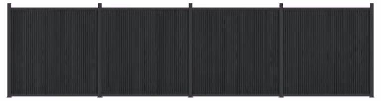Pannello di Recinzione 4 pcs WPC e Alluminio Nero