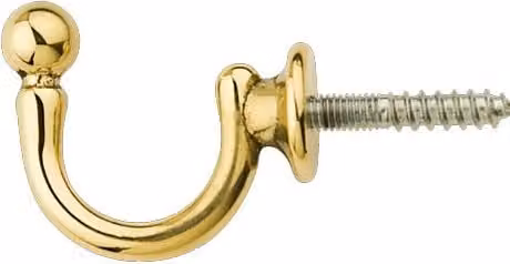 Fermatenda con Gancio a Sfera Pace Oro Lucido in Ottone, 50 Pezzi, 38 x 33 mm