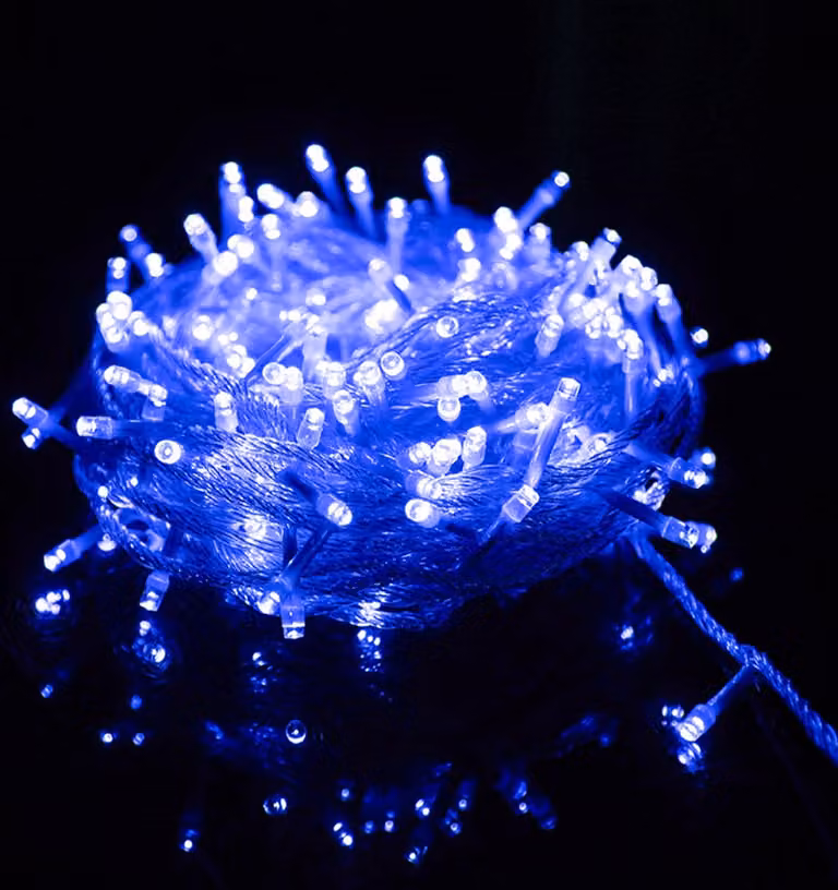 LED Fairy Lights 50m 50LEDs blu 8 modalità di luce Indoor Garden Party Christmas Lighting Decorazione