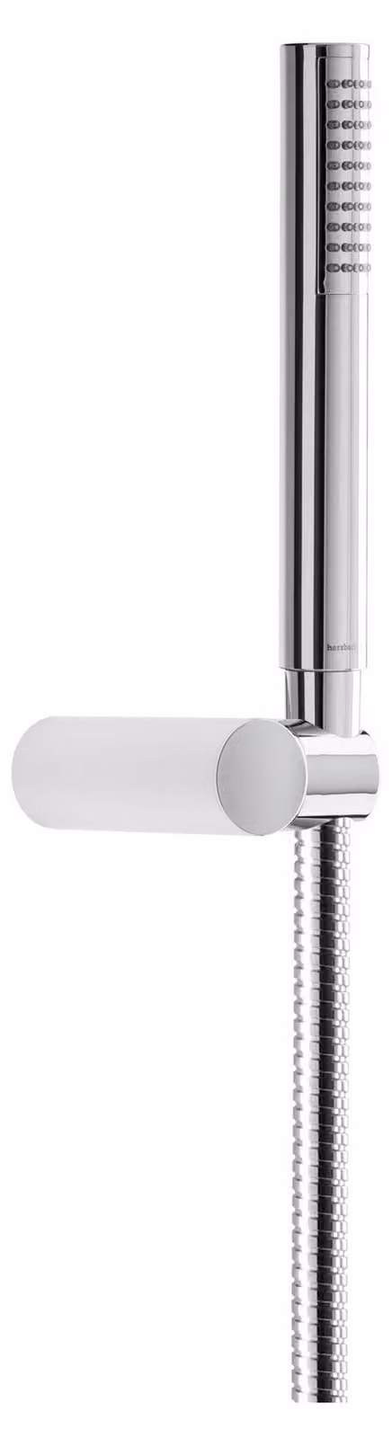 Herzbach LIVING SPA, set per vasca da bagno, supporto circolare, doccetta a mano in plastica, lunghezza 1600 mm, finitura cromata