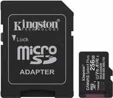 Scheda MicroSD Kingston Canvas Select Plus Gen3 da 256GB, Colore Nero