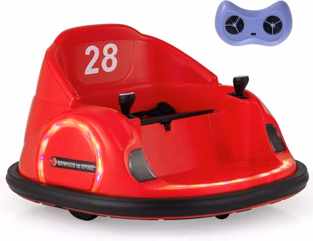 Auto elettrica da guidare per bambini Design Mania, colore rosso, con luci LED, musica, suoni e batteria ricaricabile