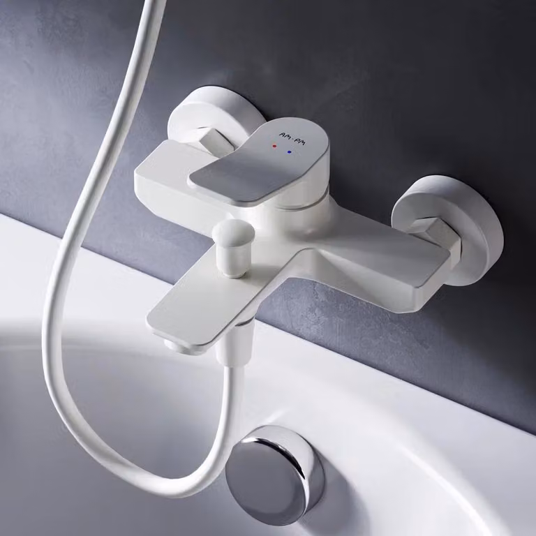 AM.PM Miscelatore per vasca da bagno Miscelatore per vasca da bagno Bianco Miscelatore monocomando Rubinetti per vasca da bagno a parete in ottone