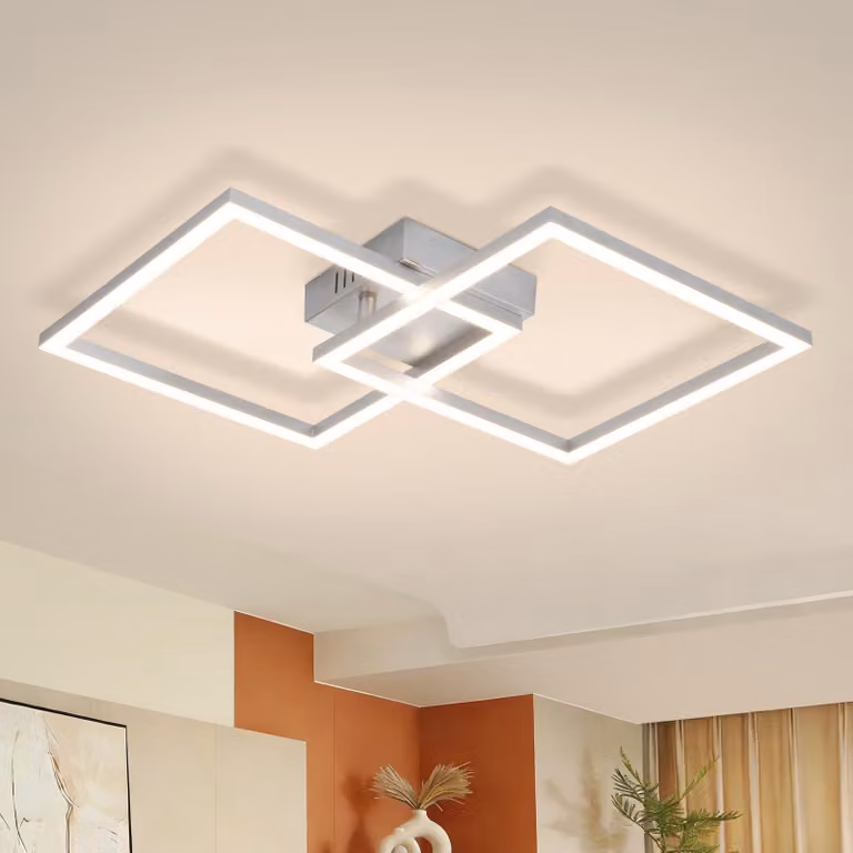 Pannello luminoso a LED, 24 W, orientabile, quadrato, 4000 K, colore argento